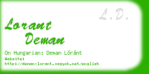 lorant deman business card